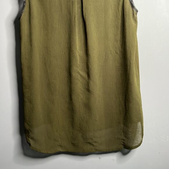 Double Zero Olive Green Sleeveless Blouse Size Small - Picture 7 of 10